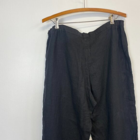 Flax 100% Linen Lagenlook Black Pants - Picture 6 of 10